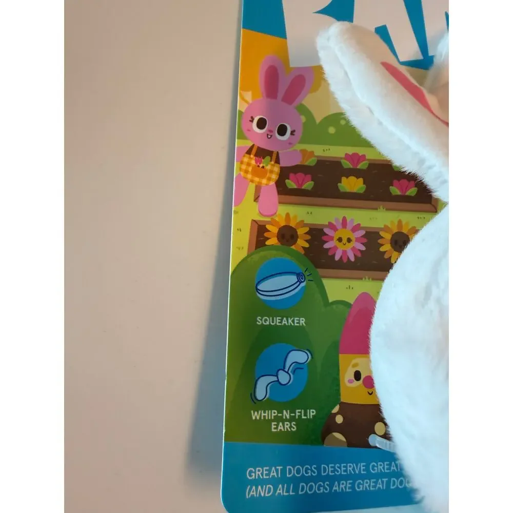 BARK Barkyard Garden Green Thumb Bun Bunny Dog Toy Squeaker XS-M NWT